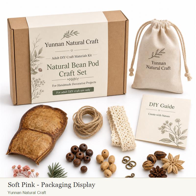 YNC-240624-D059-packaging D056 Cozy Rustic Bean Pod DIY Craft Materials Kit - Image 2