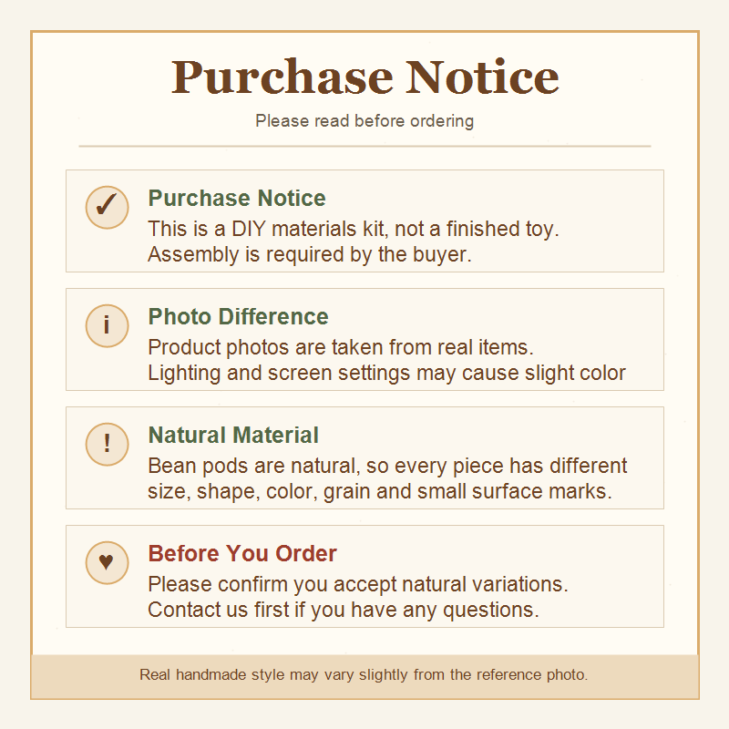 产品说明2 D056 Cozy Rustic Bean Pod DIY Craft Materials Kit - Image 5